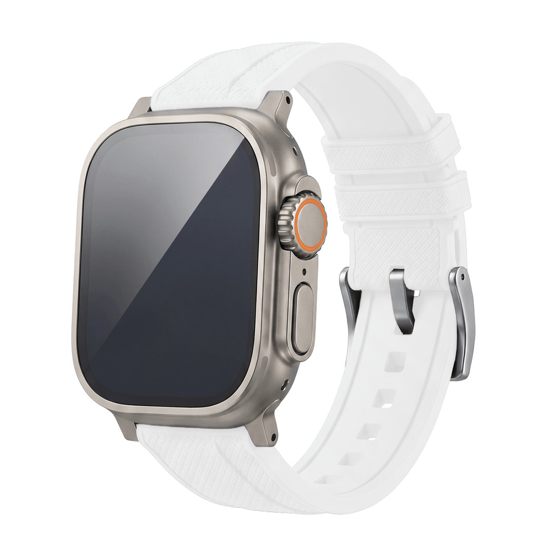 Shark Skin Rubber Band - For Apple Watch ULTRA - White - BluShark Straps