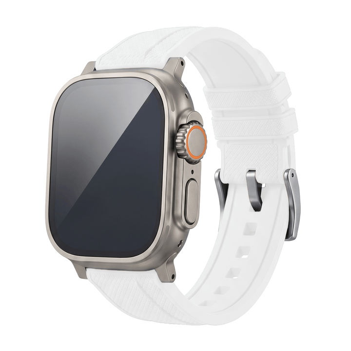 Shark Skin Rubber Band - For Apple Watch ULTRA - White - BluShark Straps