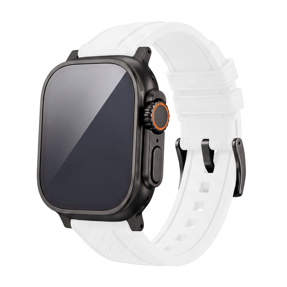 Shark Skin Rubber Band - For Apple Watch ULTRA - White - BluShark Straps