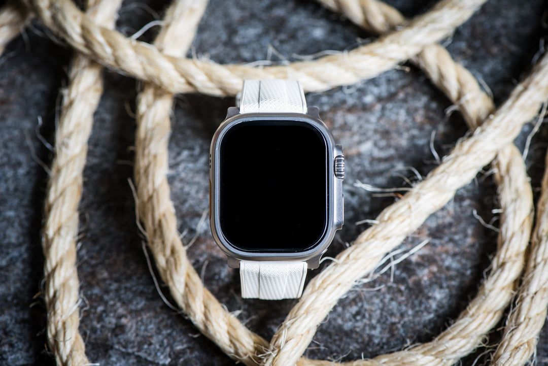 Shark Skin Rubber Band - For Apple Watch ULTRA - White - BluShark Straps