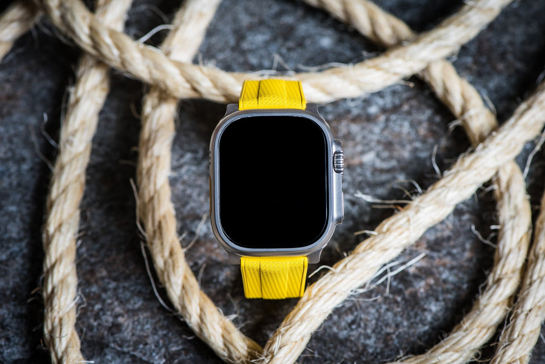 Shark Skin Rubber Band - For Apple Watch ULTRA - Yellow - BluShark Straps
