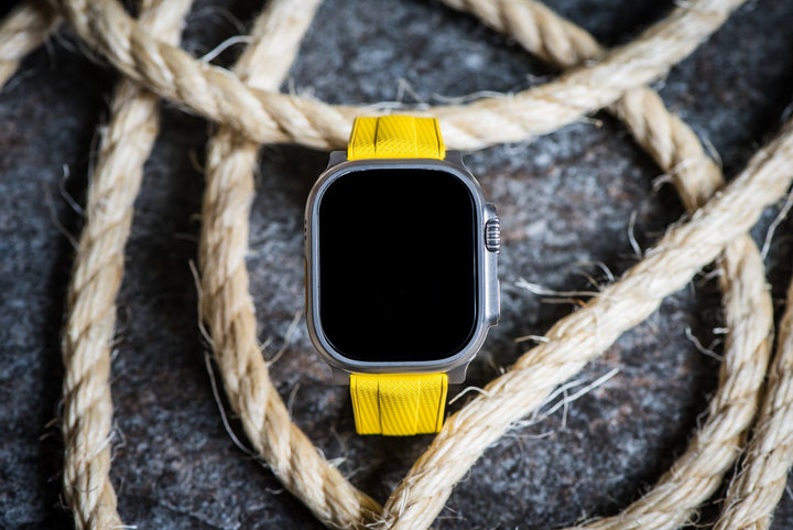 Shark Skin Rubber Band - For Apple Watch ULTRA - Yellow - BluShark Straps