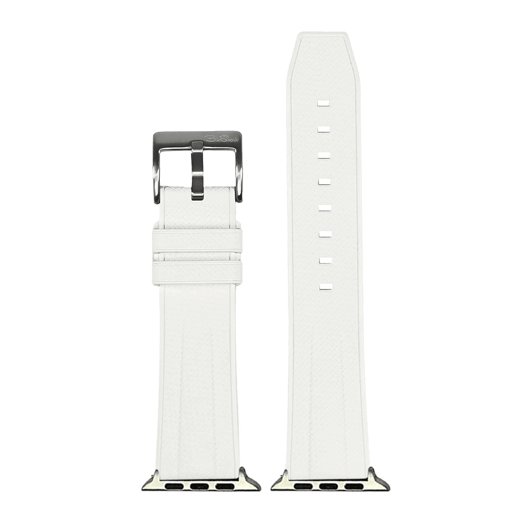 Shark Skin Rubber Band – For Apple Watch - White - BluShark Straps