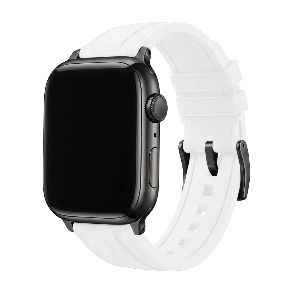 Shark Skin Rubber Band – For Apple Watch - White - BluShark Straps