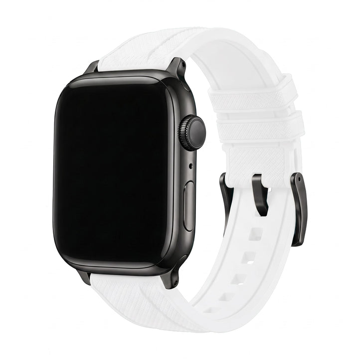 Shark Skin Rubber Band – For Apple Watch - White - BluShark Straps
