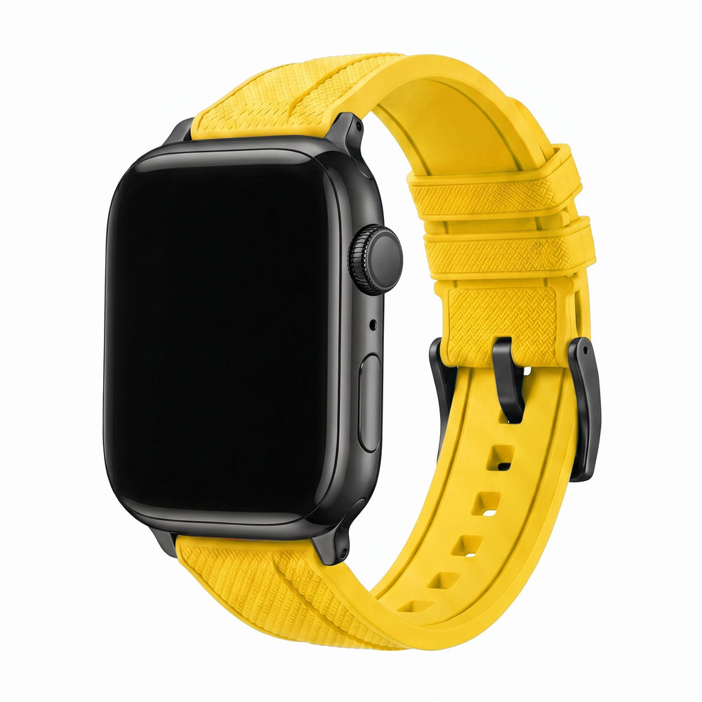 Shark Skin Rubber Band – For Apple Watch - Yellow - BluShark Straps
