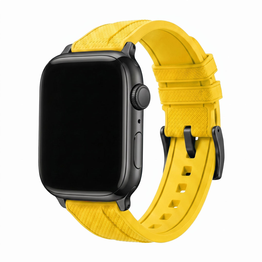 Shark Skin Rubber Band – For Apple Watch - Yellow - BluShark Straps