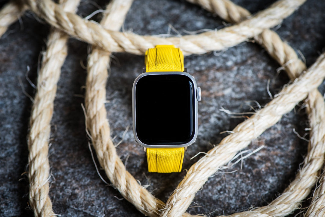 Shark Skin Rubber Band – For Apple Watch - Yellow - BluShark Straps