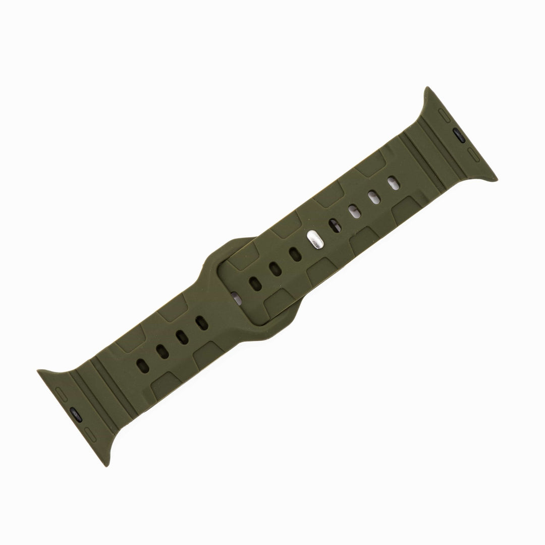 Silicone All - Terrain Band - For Apple Watch - Army Green - BluShark Straps