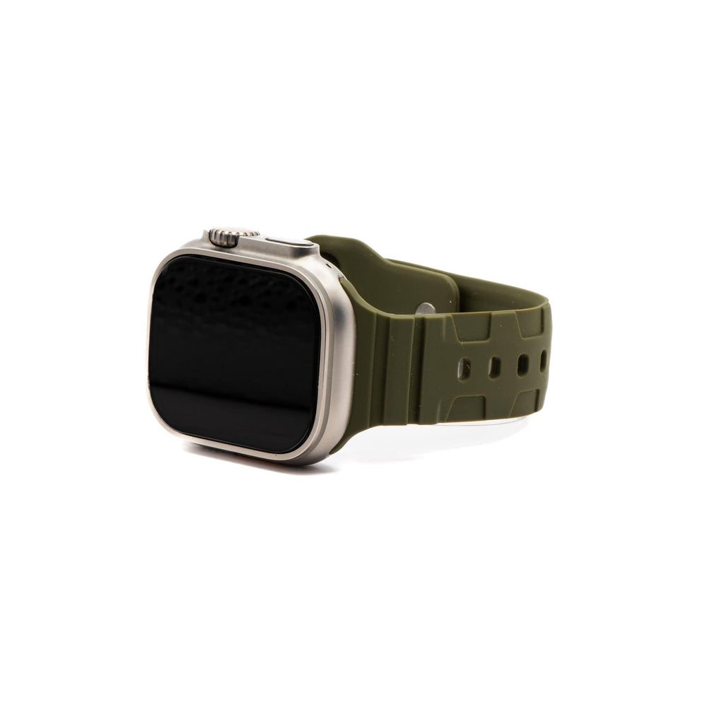 Silicone All - Terrain Band - For Apple Watch - Army Green - BluShark Straps