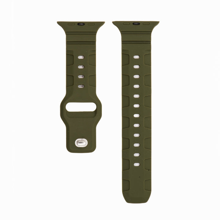 Silicone All - Terrain Band - For Apple Watch - Army Green - BluShark Straps