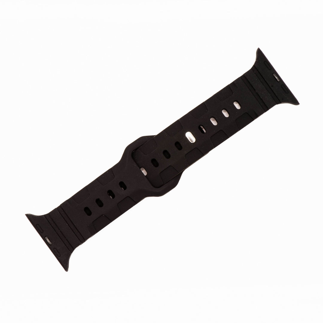 Silicone All - Terrain Band - For Apple Watch - Black - BluShark Straps