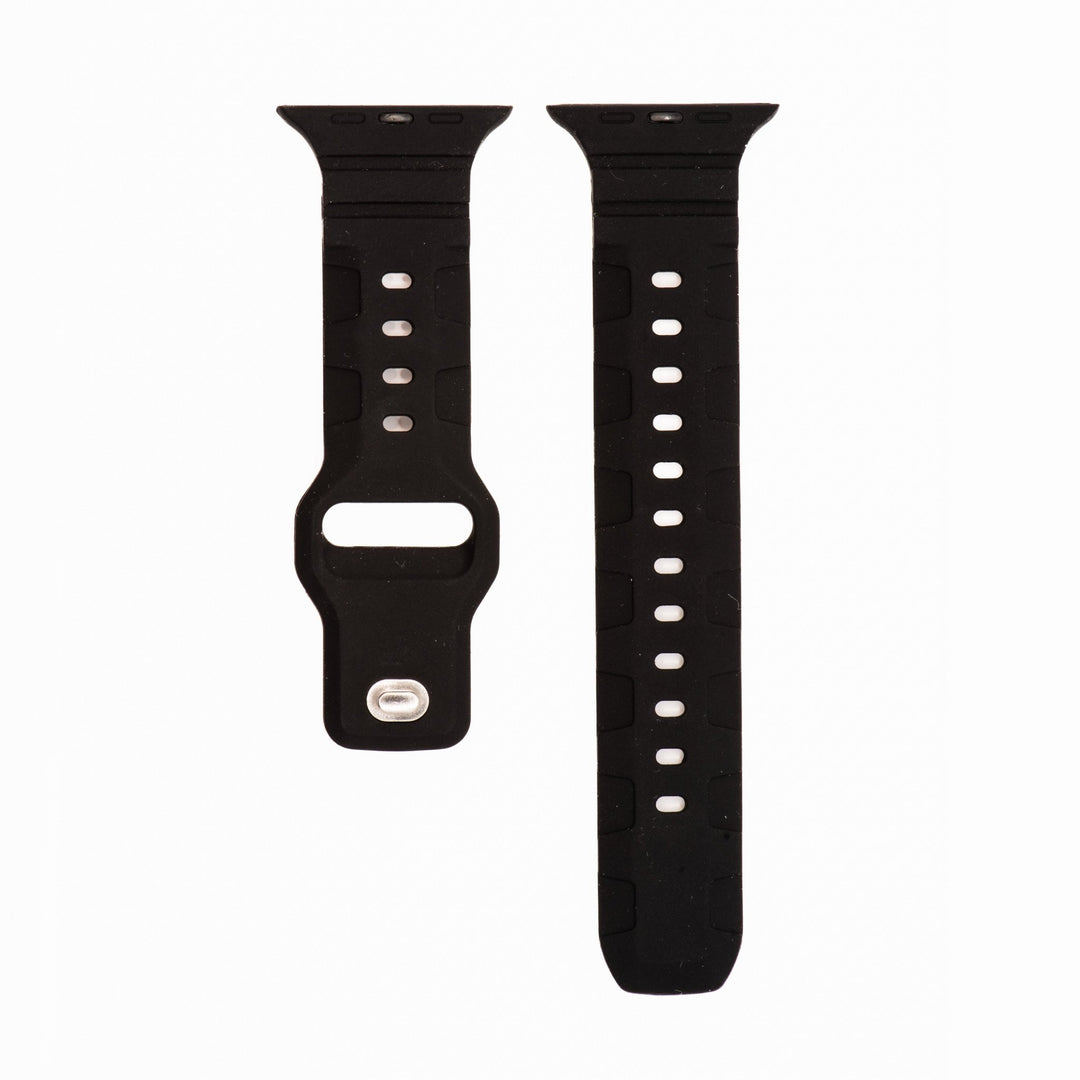 Silicone All - Terrain Band - For Apple Watch - Black - BluShark Straps