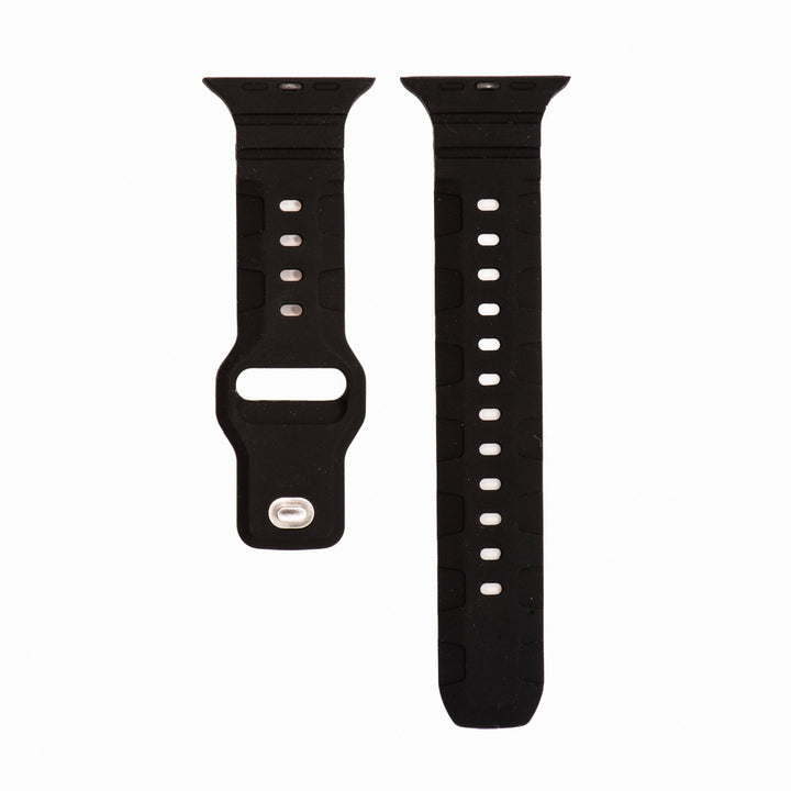 Silicone All - Terrain Band - For Apple Watch - Black - BluShark Straps