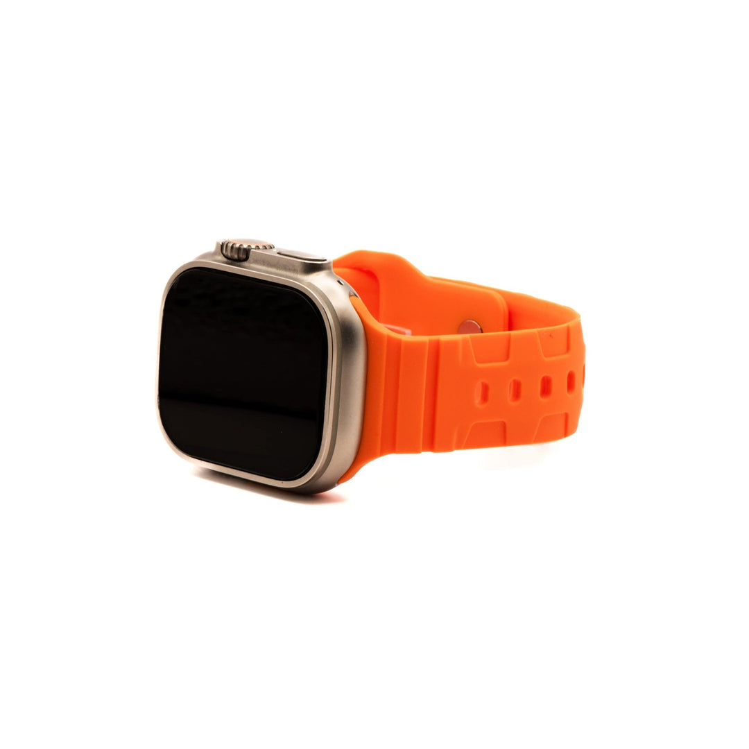 Silicone All - Terrain Band - For Apple Watch - Orange - BluShark Straps