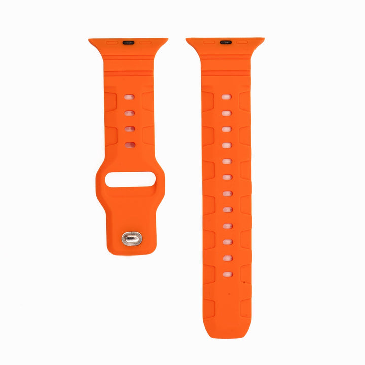Silicone All - Terrain Band - For Apple Watch - Orange - BluShark Straps