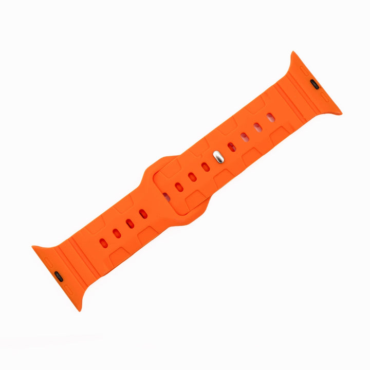 Silicone All - Terrain Band - For Apple Watch - Orange - BluShark Straps