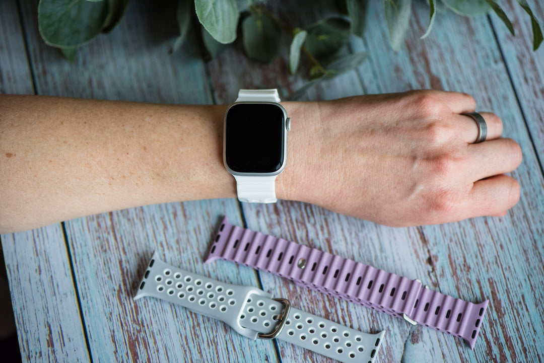 Silicone All - Terrain Band - For Apple Watch - White - BluShark Straps