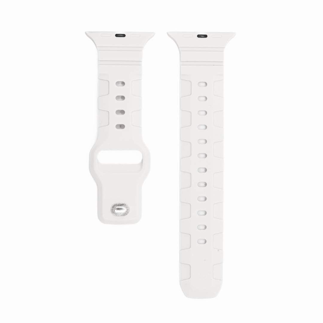 Silicone All - Terrain Band - For Apple Watch - White - BluShark Straps