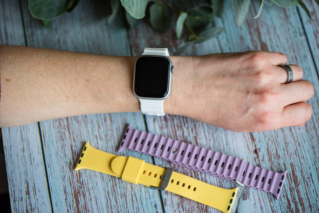 Silicone All - Terrain Band - For Apple Watch - White - BluShark Straps