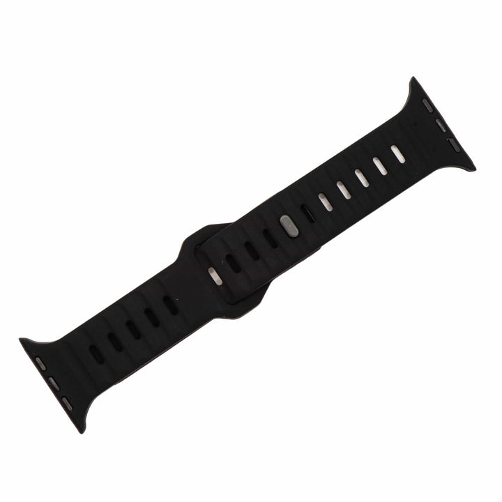 Silicone Groove Band - For Apple Watch - Black - BluShark Straps