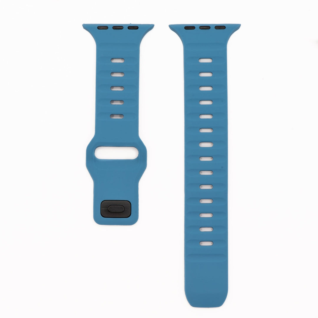 Silicone Groove Band - For Apple Watch - Blue - BluShark Straps
