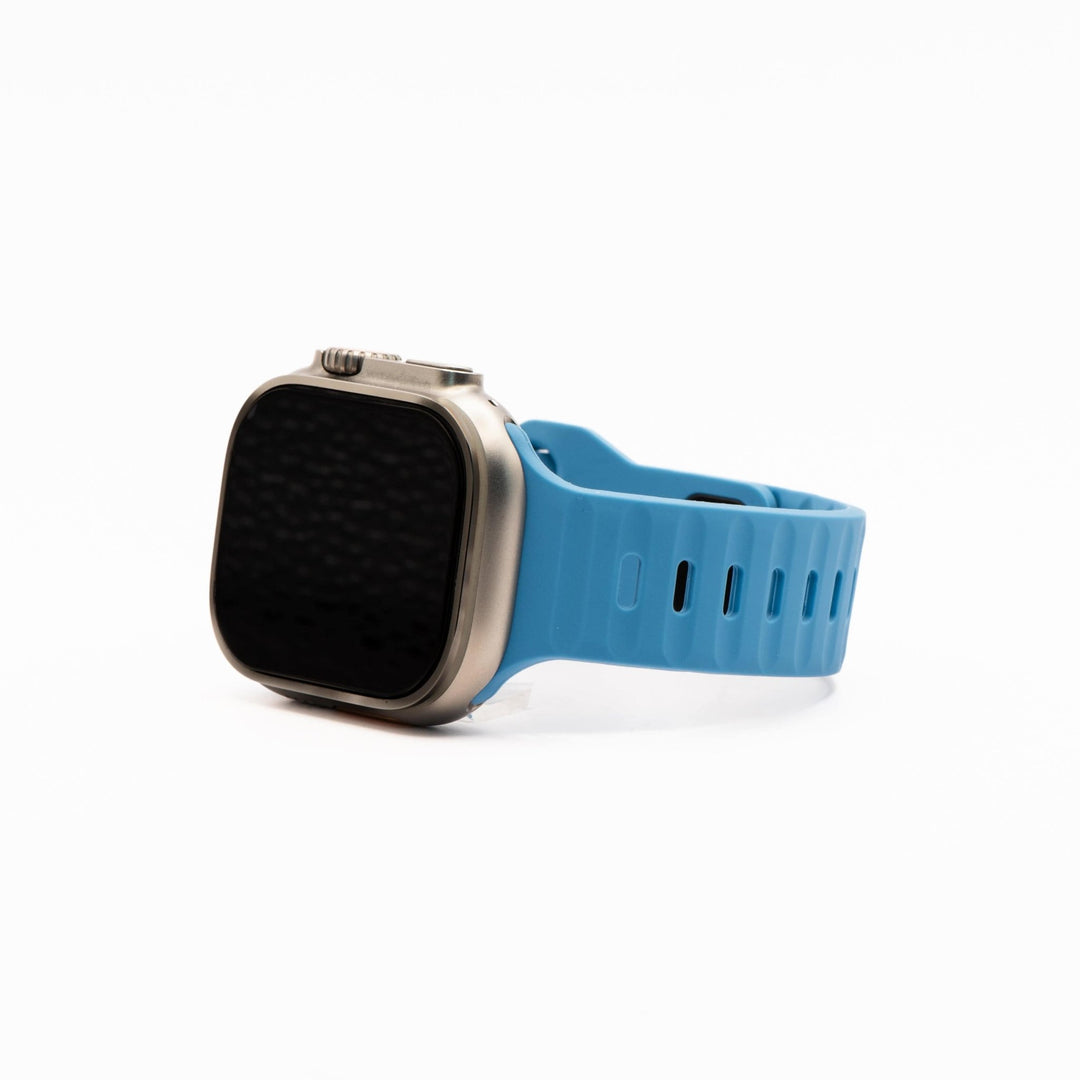 Silicone Groove Band - For Apple Watch - Blue - BluShark Straps