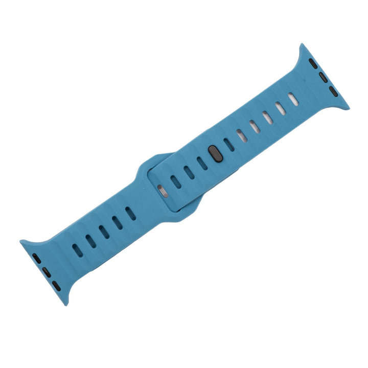 Silicone Groove Band - For Apple Watch - Blue - BluShark Straps