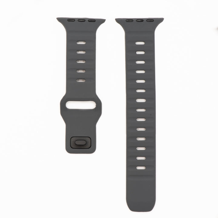 Silicone Groove Band - For Apple Watch - Gray - BluShark Straps