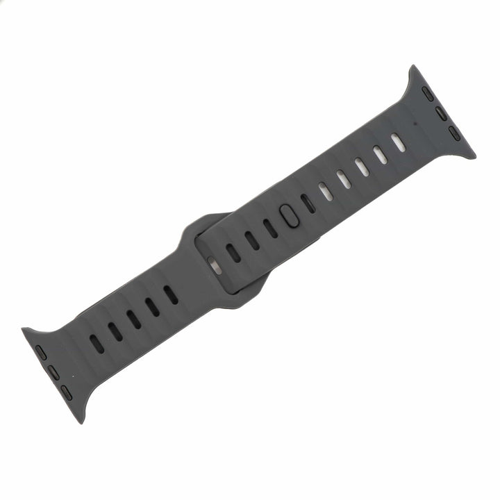 Silicone Groove Band - For Apple Watch - Gray - BluShark Straps