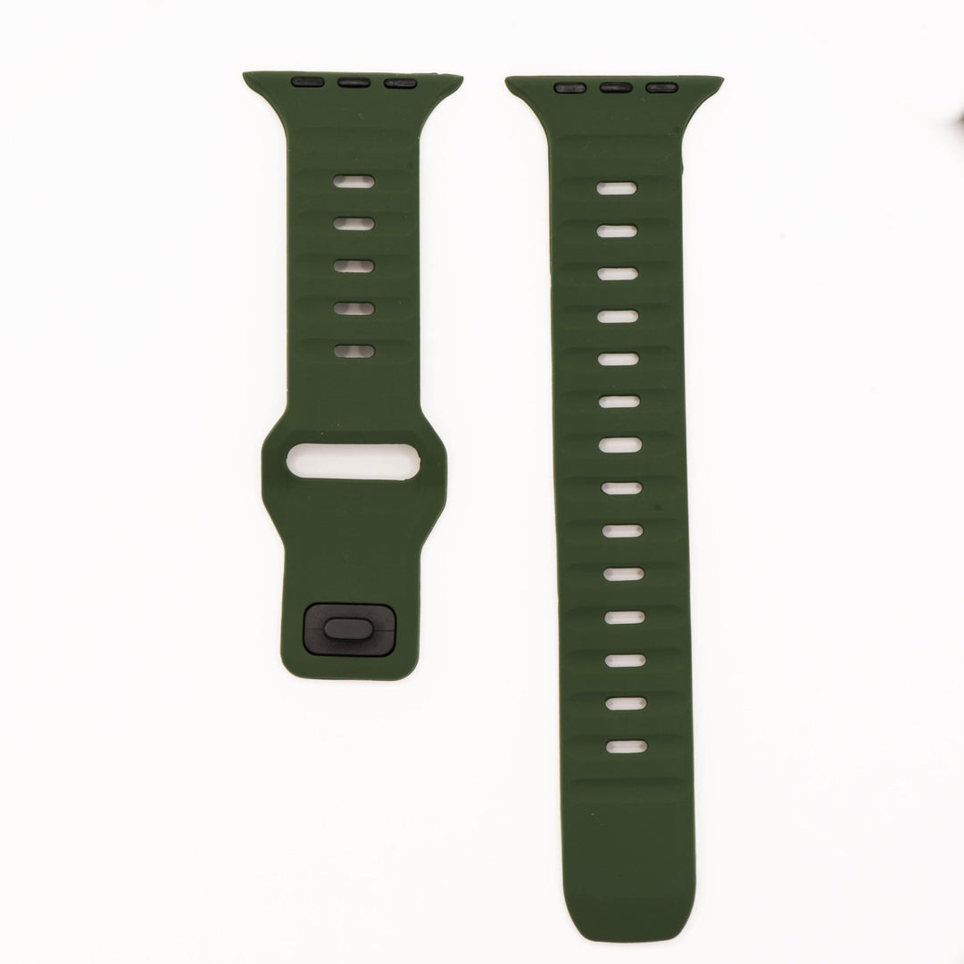 Silicone Groove Band - For Apple Watch - Green - BluShark Straps