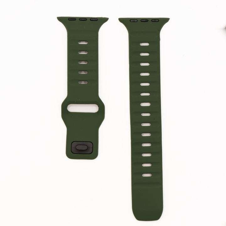 Silicone Groove Band - For Apple Watch - Green - BluShark Straps