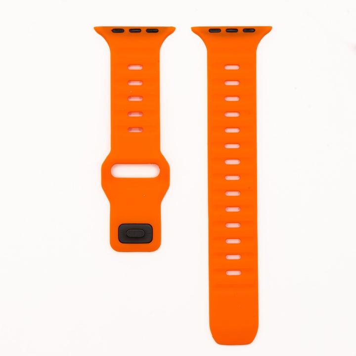 Silicone Groove Band - For Apple Watch - Orange - BluShark Straps