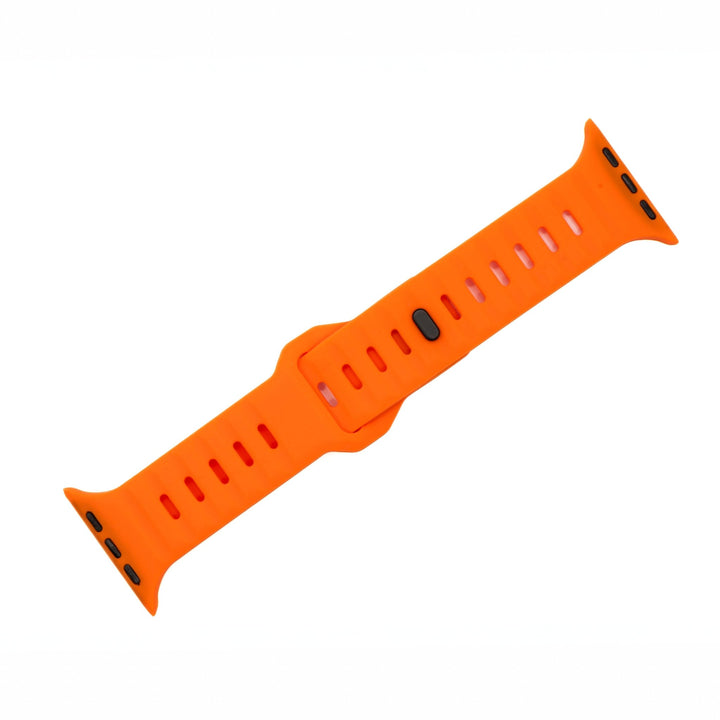 Silicone Groove Band - For Apple Watch - Orange - BluShark Straps