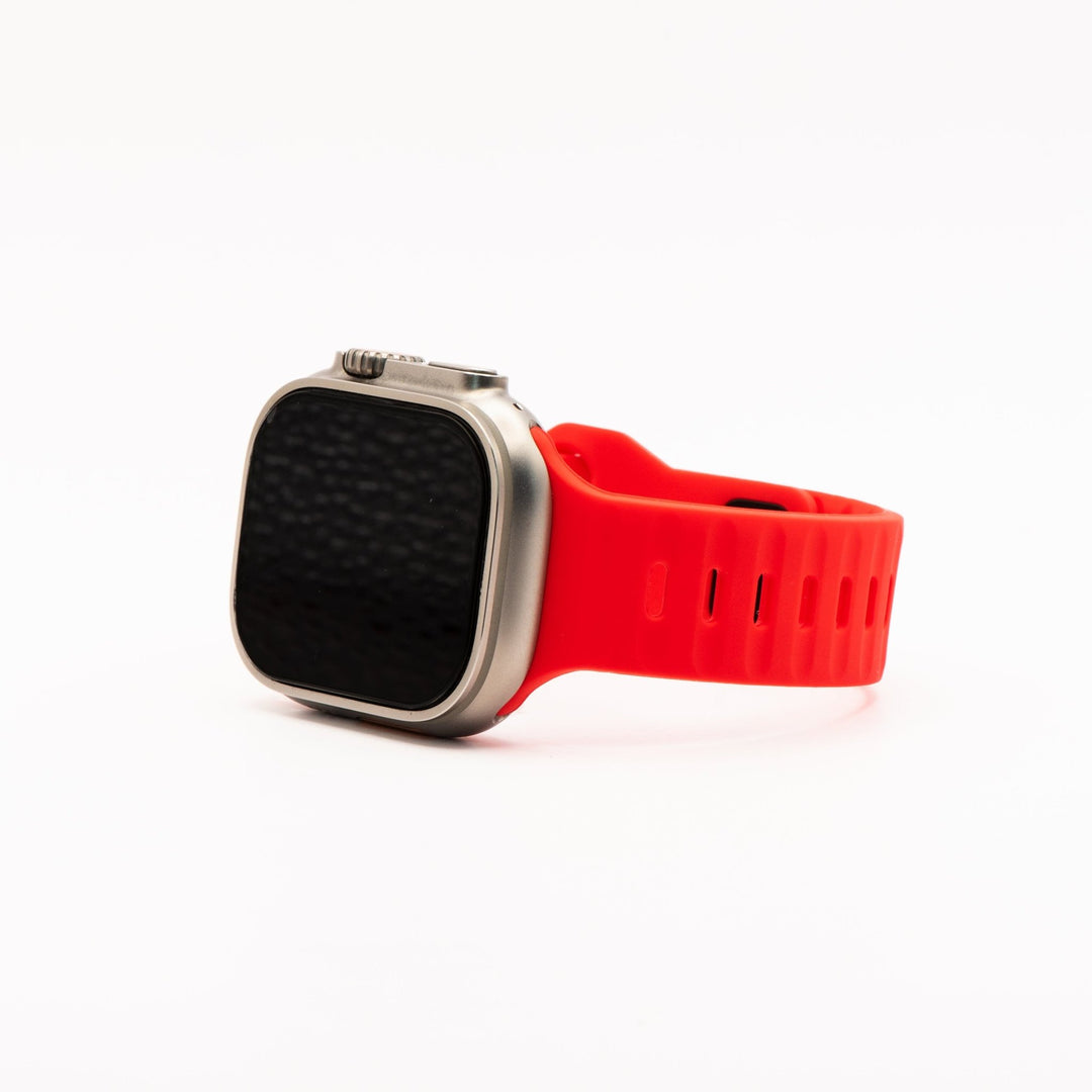 Silicone Groove Band - For Apple Watch - Red - BluShark Straps