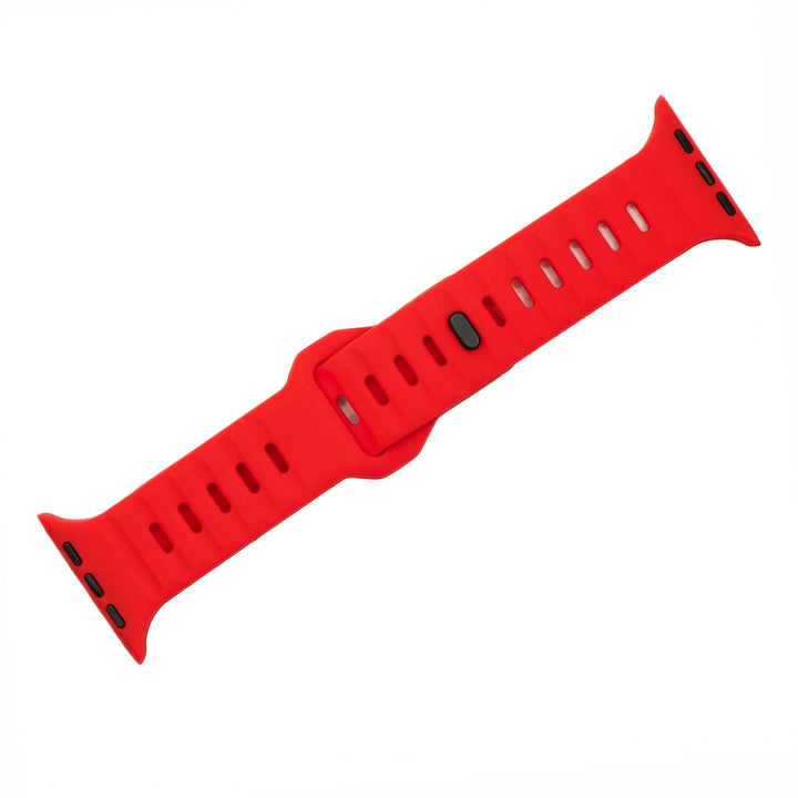 Silicone Groove Band - For Apple Watch - Red - BluShark Straps