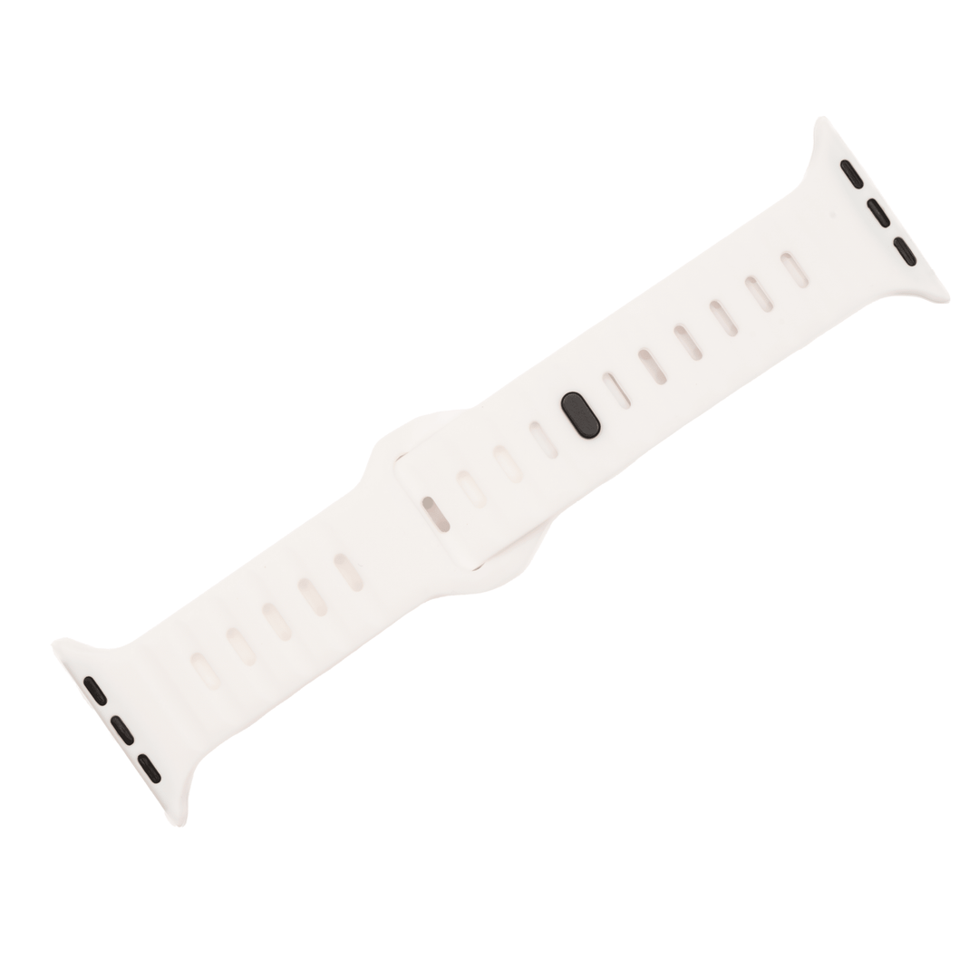 Silicone Groove Band - For Apple Watch - White - BluShark Straps