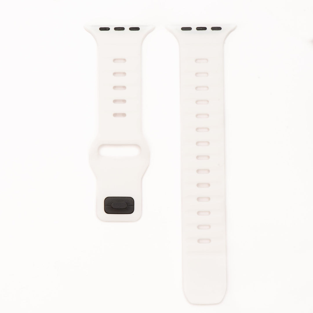 Silicone Groove Band - For Apple Watch - White - BluShark Straps