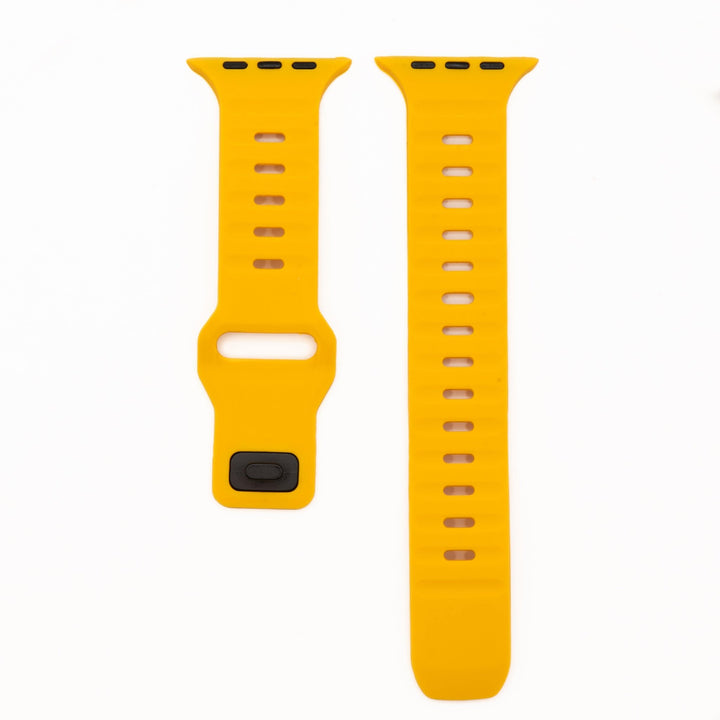 Silicone Groove Band - For Apple Watch - Yellow - BluShark Straps