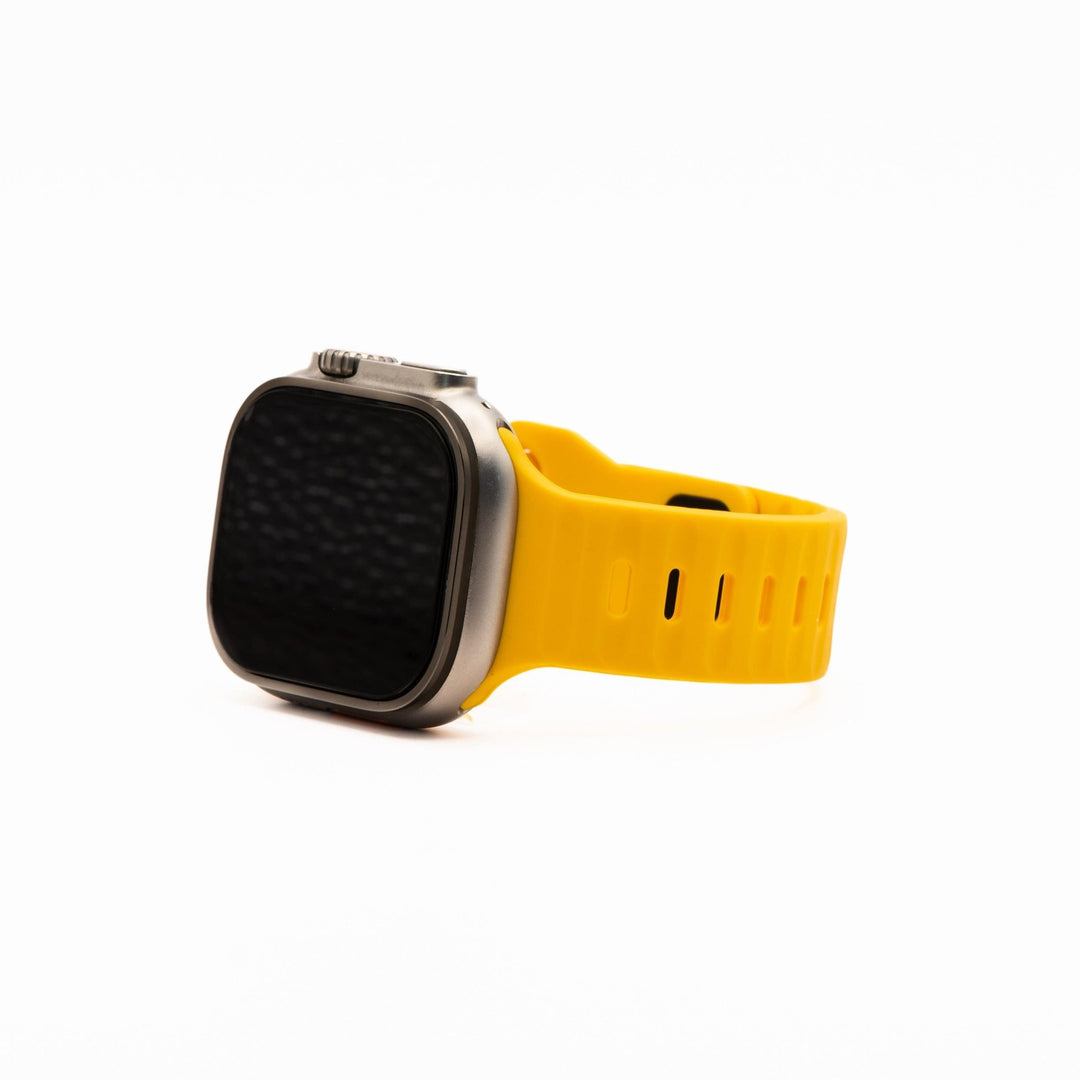 Silicone Groove Band - For Apple Watch - Yellow - BluShark Straps
