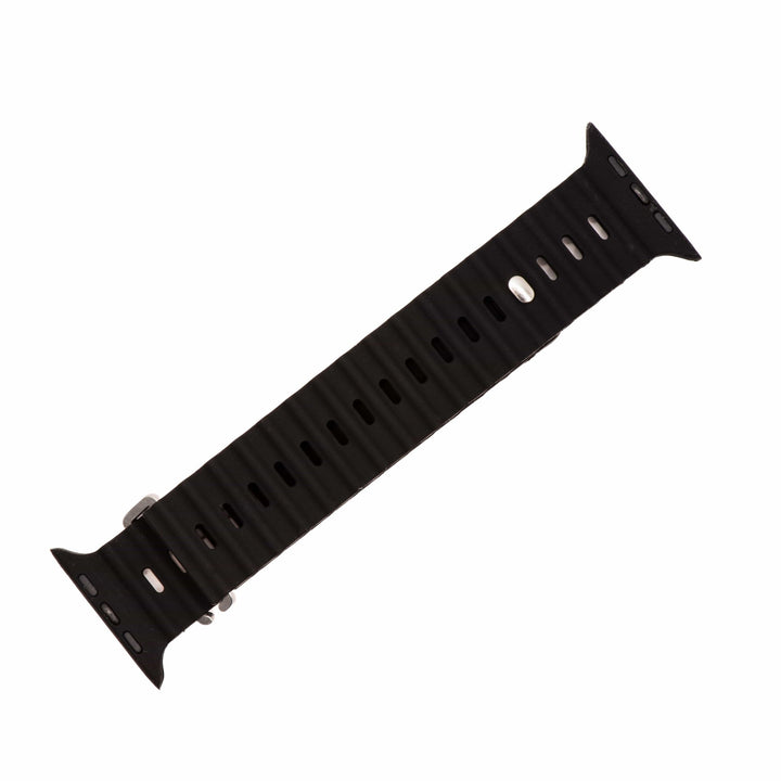 Silicone Oceanica Band - For Apple Watch - Black - BluShark Straps