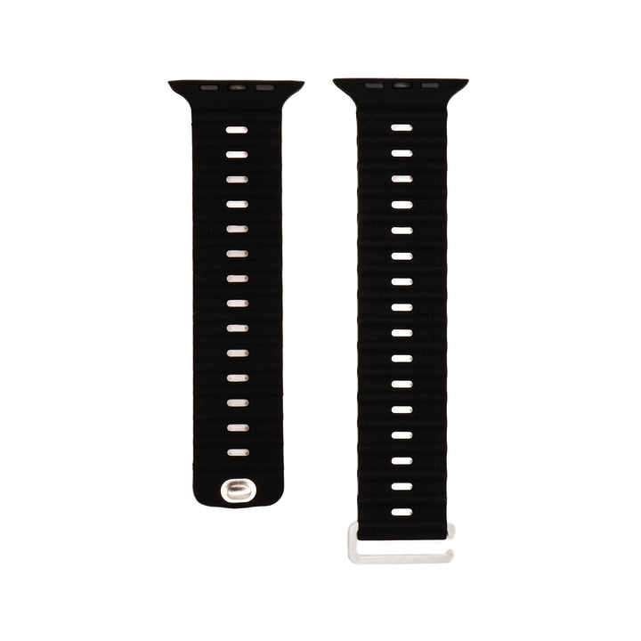Silicone Oceanica Band - For Apple Watch - Black - BluShark Straps