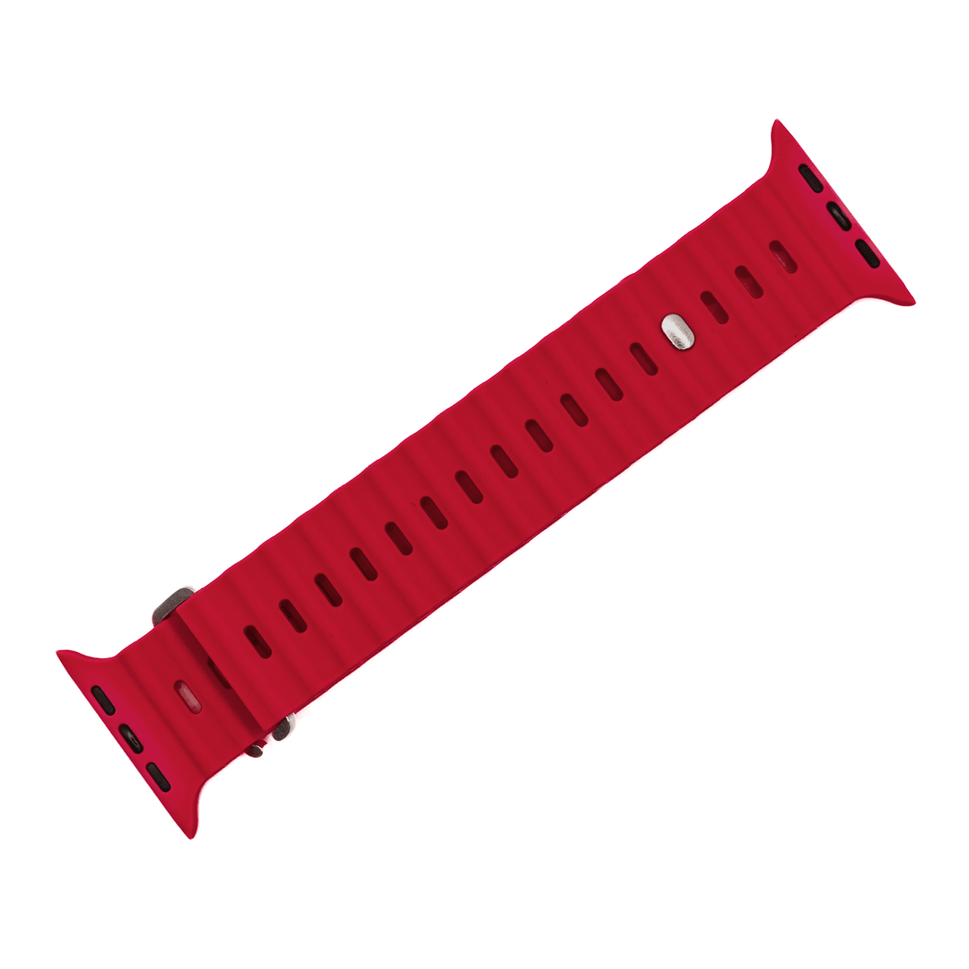 Silicone Oceanica Band - For Apple Watch - Red - BluShark Straps
