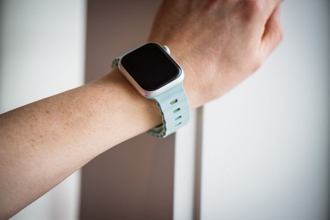 Silicone Oceanica Band - For Apple Watch - Seafoam - BluShark Straps