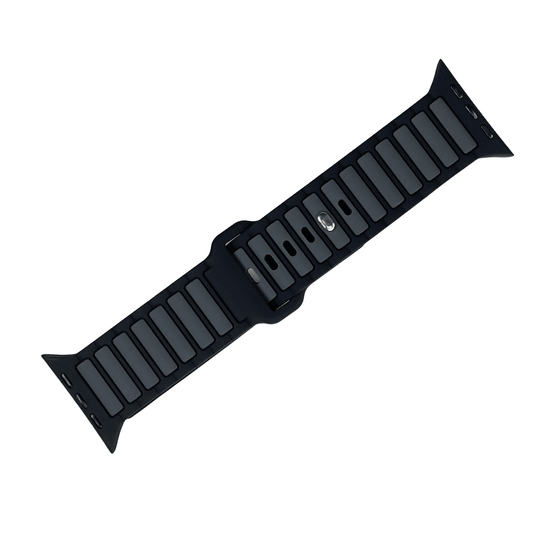 Silicone Ripple Band - For Apple Watch ULTRA - Black & Gray - BluShark Straps