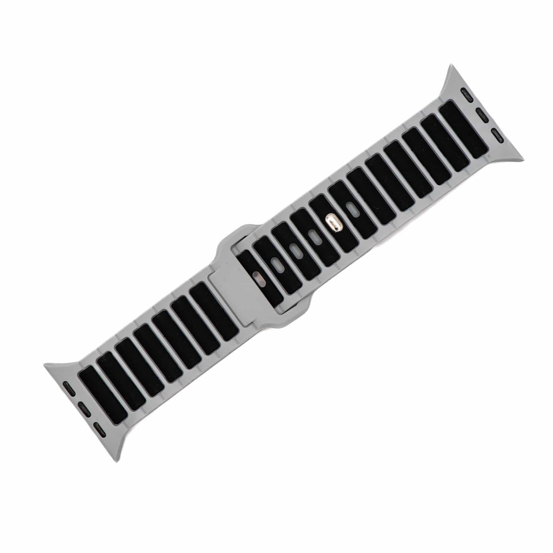 Silicone Ripple Band - For Apple Watch ULTRA - Gray & Black - BluShark Straps