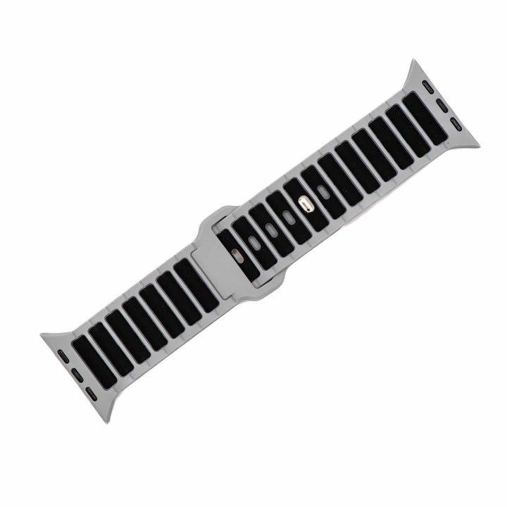 Silicone Ripple Band - For Apple Watch ULTRA - Gray & Black - BluShark Straps