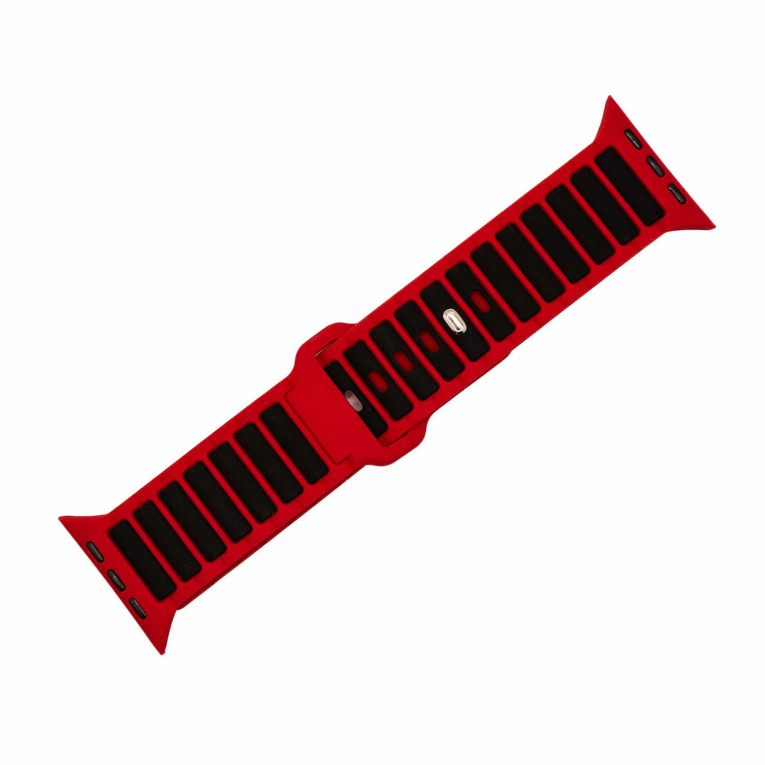 Silicone Ripple Band - For Apple Watch ULTRA - Red & Black - BluShark Straps