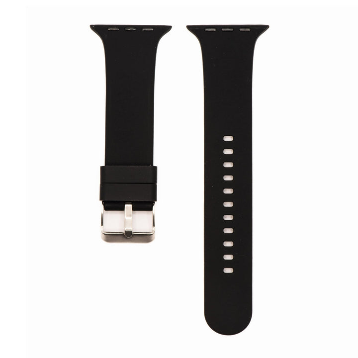 Silicone Solid Buckle Band - For Apple Watch - Black - BluShark Straps