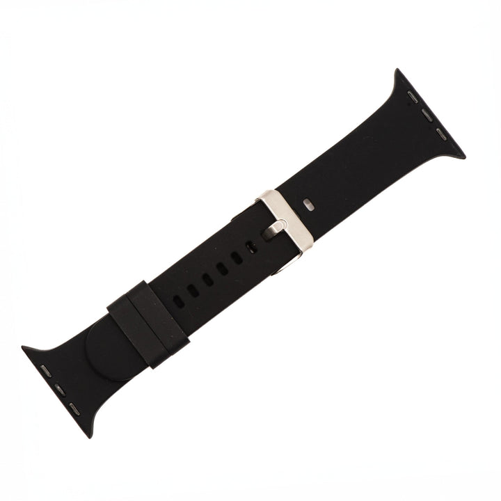 Silicone Solid Buckle Band - For Apple Watch - Black - BluShark Straps